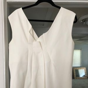 White COS top with intricate draping in back